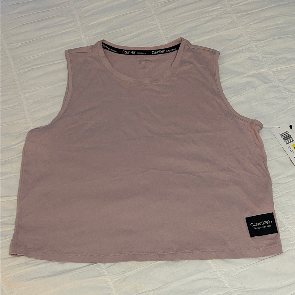 Calvin Klein Light Mauve Muscle Tee Crop Tank